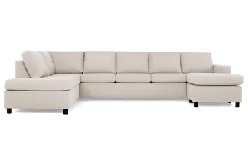 Crazy 5-sits Vänstervänd U-formad X-Large Soffa med Divan och Schäslong i Tyg - Beige - Products - Möbler - Soffa - U-soffa
