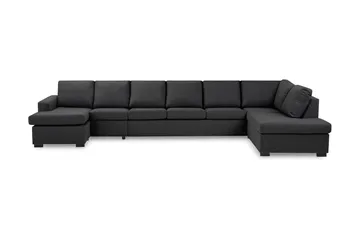 Crazy 6-sits Högervänd U-formad XX-Large Soffa med Divan och Schäslong i Tyg, Mörkgrå