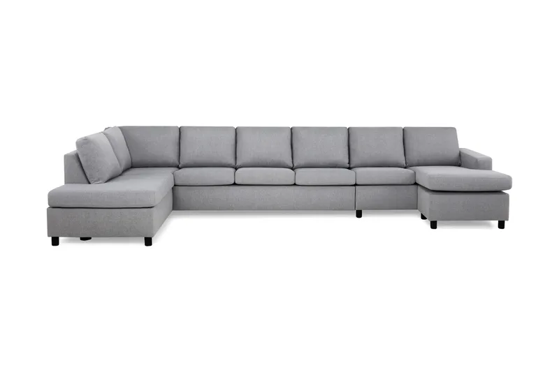 Crazy 6-sits Vänstervänd U-formad XX-Large Soffa med Divan och Schäslong i Tyg, Grå