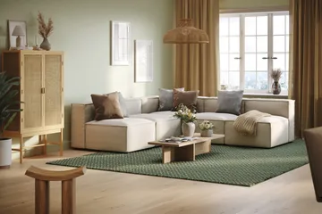 Cubo 5-sits L-formad Djup Modulhörnsoffa i Tyg - Vit - Products - Möbler - Soffa - Hörnsoffa