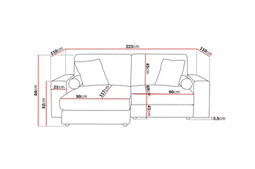 Arken Lyx 3-sits Vändbar L-formad Djup Divansoffa i Tyg - Ljusbeige - Products - Möbler - Soffa - Divansoffa & schäslongsoffa - 3 sits soffa med divan