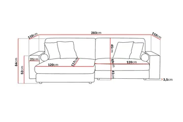 Arken Lyx 4-sits Vändbar L-formad Djup Divansoffa i Tyg - Beige - Products - Möbler - Soffa - Divansoffa & schäslongsoffa - 4 sits soffa med divan