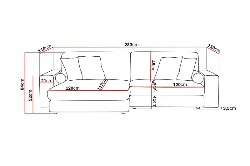 Arken Lyx 4-sits Vändbar L-formad Djup Divansoffa i Tyg - Grön - Products - Möbler - Soffa - Divansoffa & schäslongsoffa - 4 sits soffa med divan