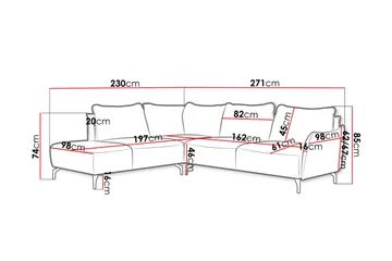 Bella 3-sits Hörnsoffa - Beige - Products - Möbler - Soffa - Divansoffa & schäslongsoffa - 3 sits soffa med divan