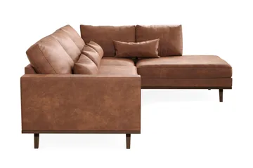 Copenhagen 4-sits Högervänd L-formad Schäslongsoffa i Konstläder - Brun - Products - Möbler - Soffa - Divansoffa & schäslongsoffa - 4 sits soffa med divan