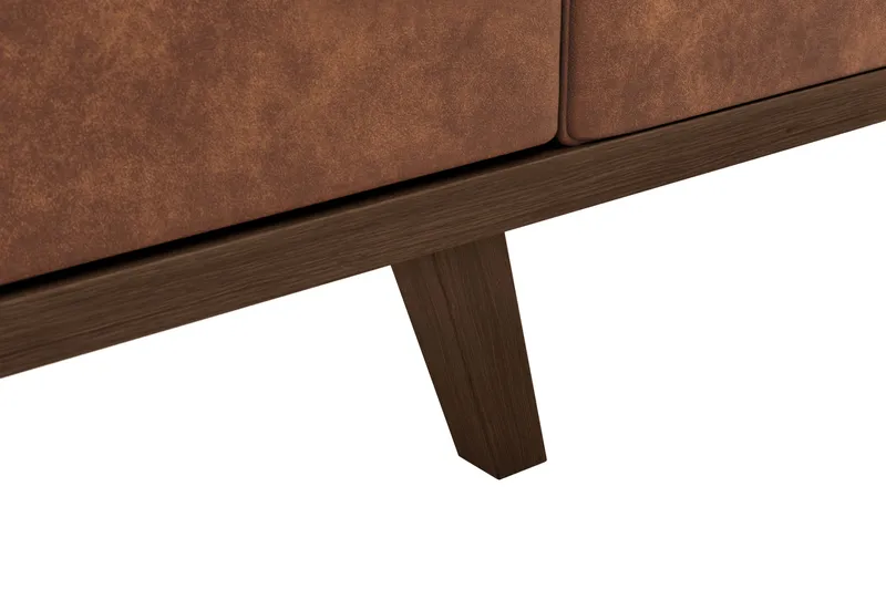 Copenhagen 4-sits Högervänd L-formad Schäslongsoffa i Konstläder - Brun - Products - Möbler - Soffa - Divansoffa & schäslongsoffa - 4 sits soffa med divan
