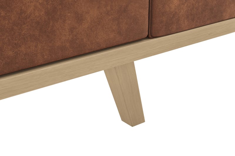 Copenhagen 4-sits Högervänd L-formad Schäslongsoffa i Konstläder - Brun - Products - Möbler - Soffa - Divansoffa & schäslongsoffa - 4 sits soffa med divan