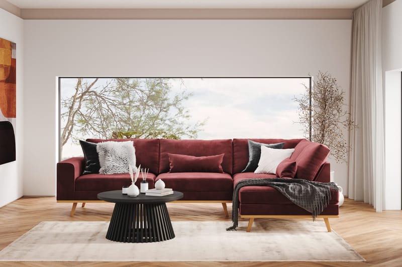 Copenhagen 4-sits Högervänd L-formad Schäslongsoffa i Sammet - Lila - Products - Möbler - Soffa - Divansoffa & schäslongsoffa - 4 sits soffa med divan