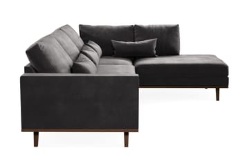 Copenhagen 4-sits Högervänd L-formad Schäslongsoffa i Sammet - Mörkgrå - Products - Möbler - Soffa - Divansoffa & schäslongsoffa - 4 sits soffa med divan