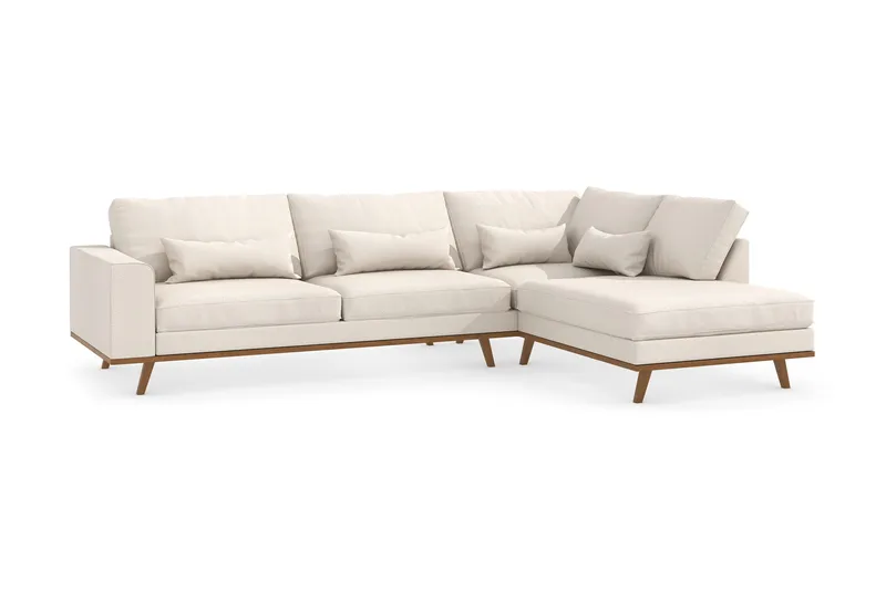 Copenhagen 4-sits Högervänd L-formad Schäslongsoffa i Tyg - Beige - Products - Möbler - Soffa - Divansoffa & schäslongsoffa - 4 sits soffa med divan