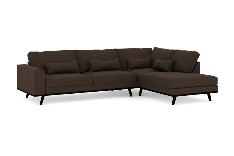 Copenhagen 4-sits Högervänd L-formad Schäslongsoffa i Tyg - Brun - Products - Möbler - Soffa - Divansoffa & schäslongsoffa - 4 sits soffa med divan