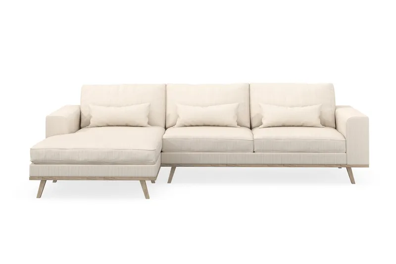 Copenhagen 4-sits Vänstervänd L-formad Divansoffa i Manchester, Beige