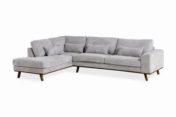 Copenhagen 4-sits Vänstervänd L-formad Schäslongsoffa i Manchester - Ljusgrå - Products - Möbler - Soffa - Divansoffa & schäslongsoffa - 4 sits soffa med divan