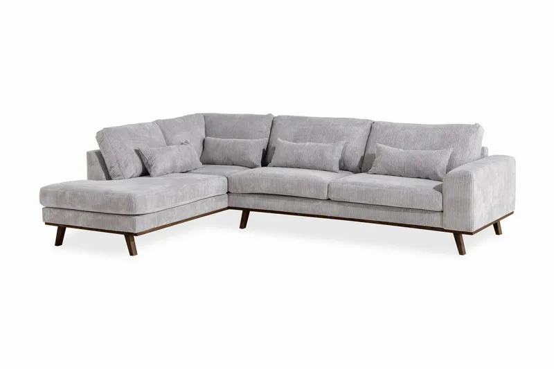 Copenhagen 4-sits Vänstervänd L-formad Schäslongsoffa i Manchester - Ljusgrå - Products - Möbler - Soffa - Divansoffa & schäslongsoffa - 4 sits soffa med divan