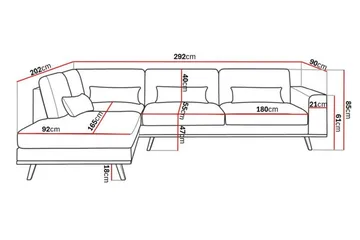 Copenhagen 4-sits Vänstervänd L-formad Schäslongsoffa i Sammet - Krämvit - Products - Möbler - Soffa - Divansoffa & schäslongsoffa - 4 sits soffa med divan