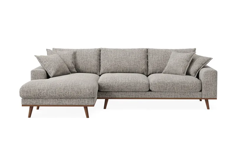 Copenhagen Premium 4-sits Vänstervänd L-formad Djup Divansoffa i Chenille, Grå