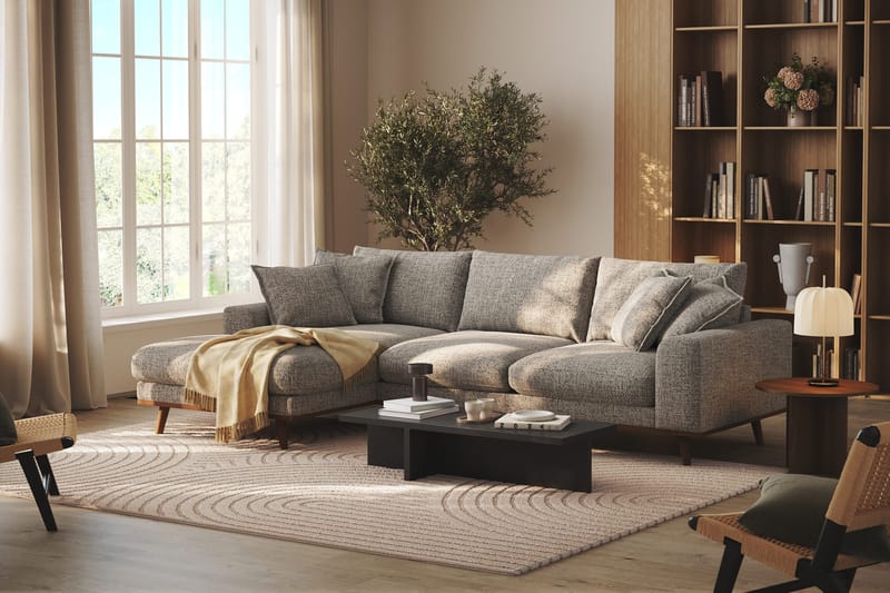 Copenhagen Premium 4-sits Vänstervänd L-formad Djup Divansoffa i Chenille - Grå - Products - Möbler - Soffa - Divansoffa & schäslongsoffa - 4 sits soffa med divan