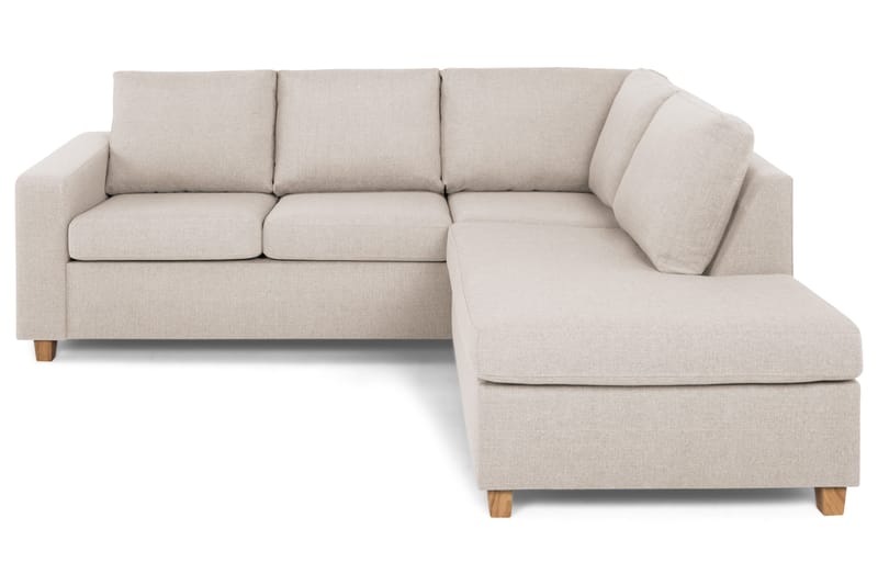 Crazy 3-sits Högervänd L-formad Schäslongsoffa i Tyg, Beige