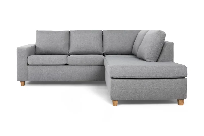 Crazy 3-sits Högervänd L-formad Schäslongsoffa i Tyg, Grå