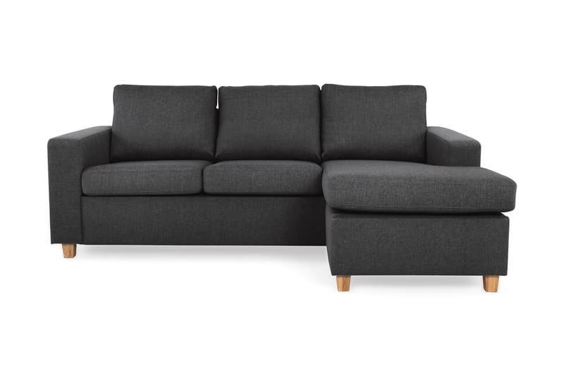 Crazy 3-sits Vändbar L-formad Divansoffa i Tyg, Antracit
