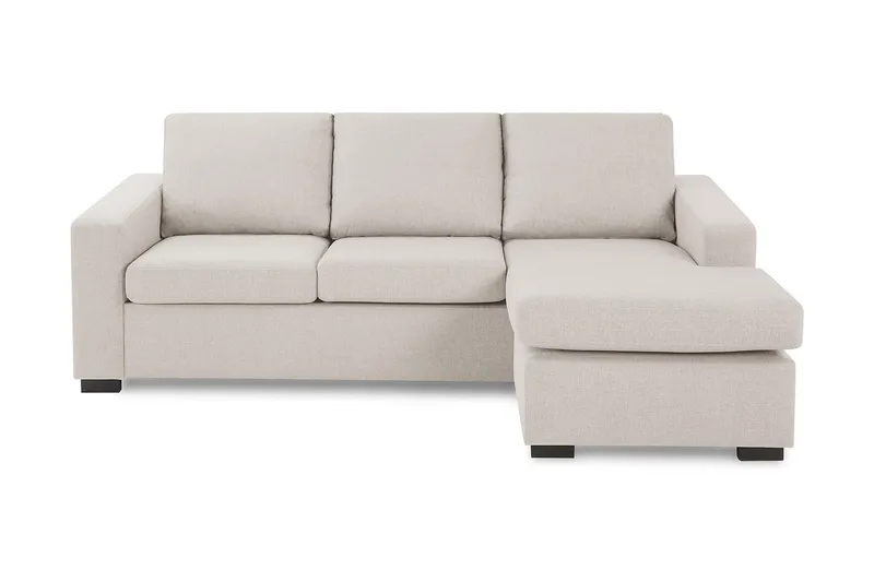 Crazy 3-sits Vändbar L-formad Divansoffa i Tyg, Beige