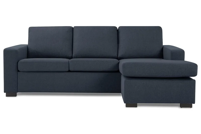 Crazy 3-sits Vändbar L-formad Divansoffa i Tyg, Blå