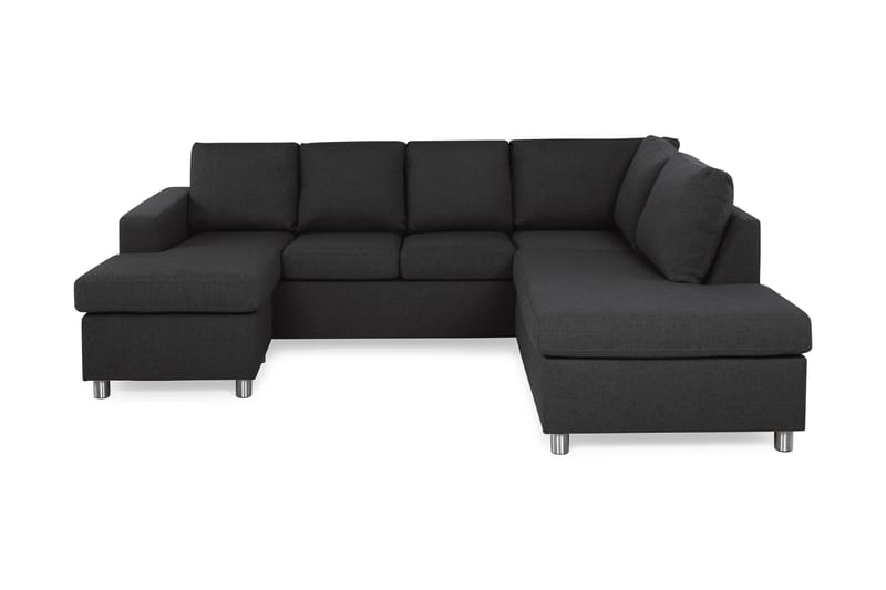 Crazy 4-sits Högervänd U-formad Large Soffa med Divan och Schäslong i Tyg, Antracit