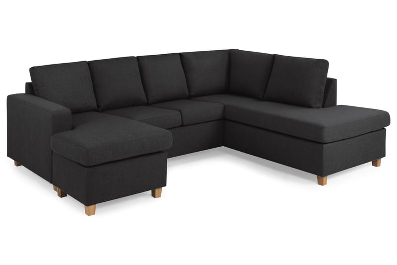 Crazy 4-sits Högervänd U-formad Large Soffa med Divan och Schäslong i Tyg - Antracit - Products - Möbler - Soffa - Divansoffa & schäslongsoffa - 3 sits soffa med divan