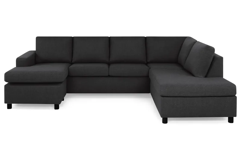 Crazy 4-sits Högervänd U-formad Large Soffa med Divan och Schäslong i Tyg, Antracit
