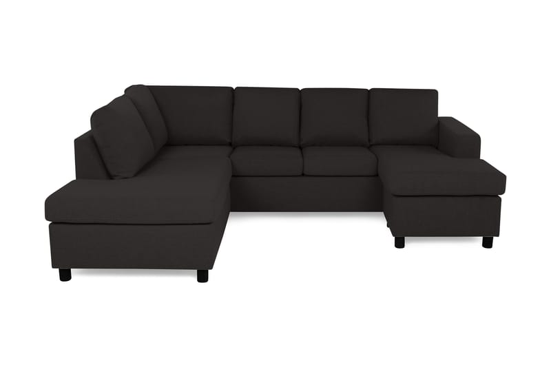 Crazy 4-sits Vänstervänd U-formad Large Soffa med Divan och Schäslong i Tyg, Antracit