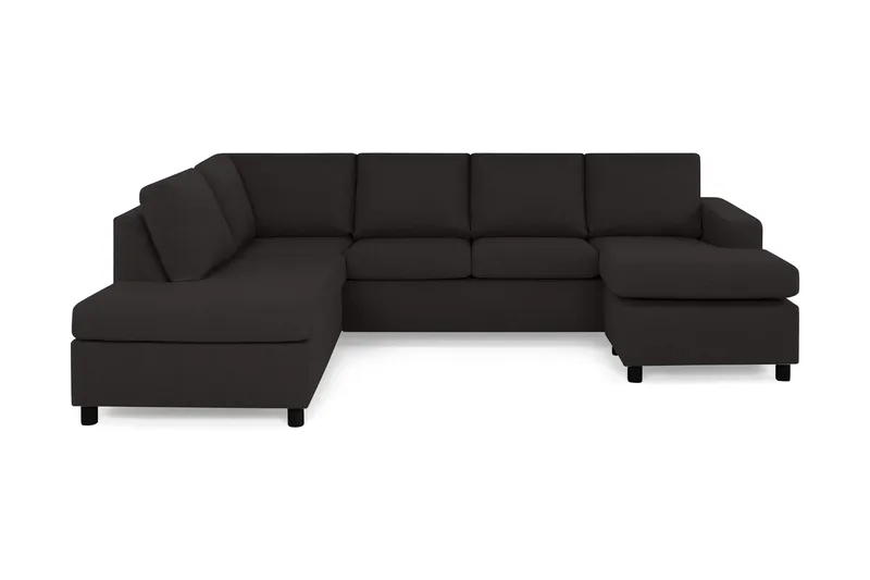 Crazy 4-sits Vänstervänd U-formad Large Soffa med Divan och Schäslong i Tyg, Antracit