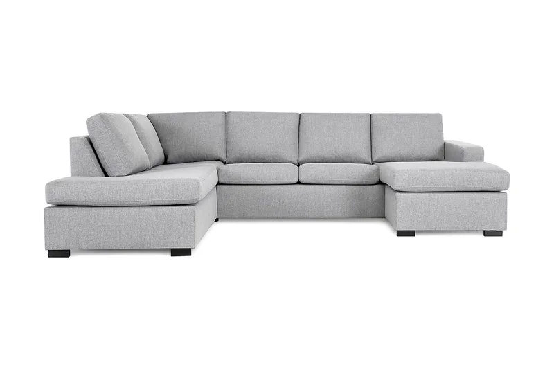 Crazy 4-sits Vänstervänd U-formad Large Soffa med Divan och Schäslong i Tyg, Grå