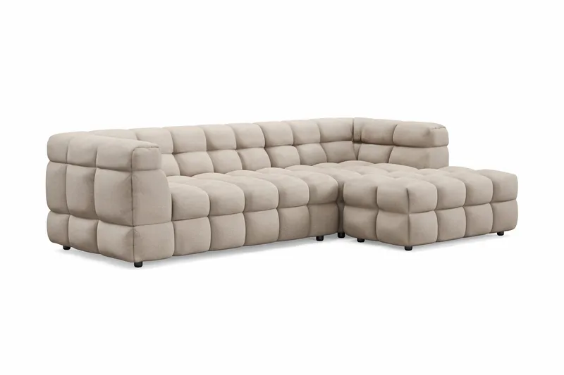Elise 4-sits Bubblig Soffa med Divan Höger - Beige - Products - Möbler - Soffa - Divansoffa & schäslongsoffa - 4 sits soffa med divan
