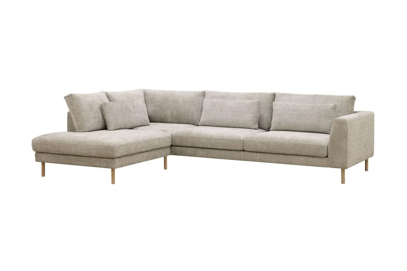 Florenz 4-sits Vänstervänd L-formad Schäslongsoffa i Tyg - Grå / Beige - Products - Möbler - Soffa - Divansoffa & sch äslongsoffa - 4 sits soffa med divan