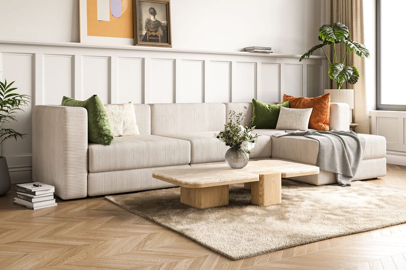 Hagblom 4-sits Divansoffa med Förvaring Vändbar - Beige - Products - Möbler - Soffa - Divansoffa & schäslongsoffa - 4 sits soffa med divan