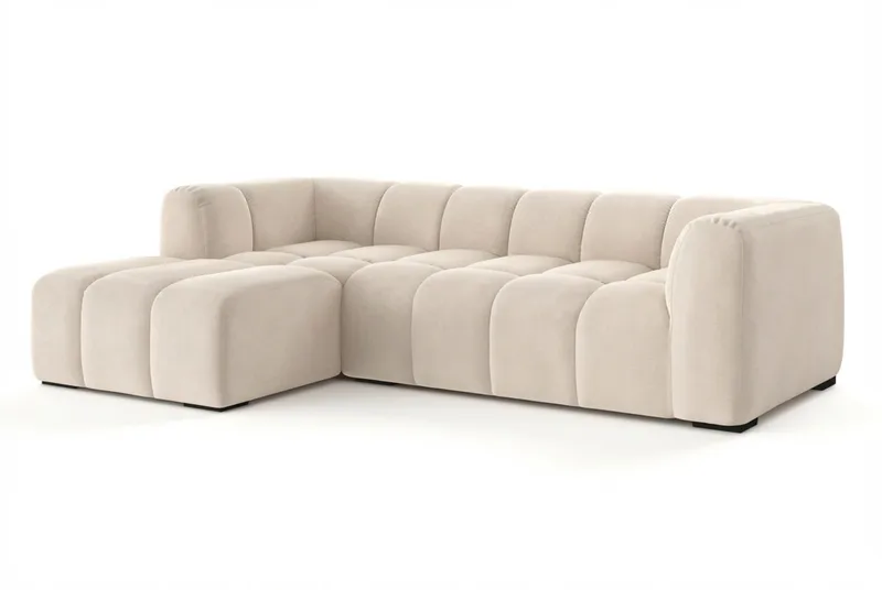 Marlow 3-sits Bubblig Divansoffa vänster - Beige - Products - Möbler - Soffa - Divansoffa & schäslongsoffa - 3 sits soffa med divan