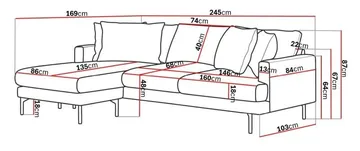 Menard 3-sits Vänstervänd L-formad Djup Divansoffa i Manchester - Brun - Products - Möbler - Soffa - Divansoffa & schäslongsoffa - 3 sits soffa med divan