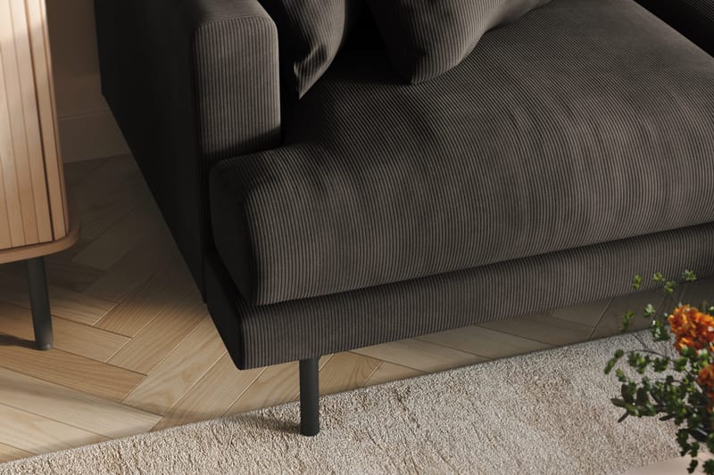 Menard 4-sits Högervänd L-formad Divansoffa i Manchester - Mörkgrå - Products - Möbler - Soffa - Divansoffa & schäslongsoffa - 4 sits soffa med divan