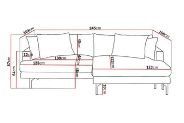 Menard 4-sits Högervänd L-formad Divansoffa i Manchester - Mörkgrå - Products - Möbler - Soffa - Divansoffa & schäslongsoffa - 4 sits soffa med divan