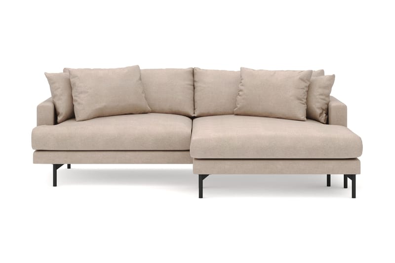 Menard 4-sits Högervänd L-formad Divansoffa i Tyg, Beige