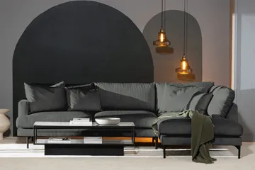 Menard 4-sits Högervänd L-formad Djup Schäslongsoffa i Manchester - Grå - Products - Möbler - Soffa - Divansoffa & schäslongsoffa - 4 sits soffa med divan