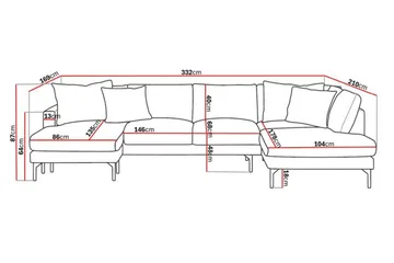 Menard 4-sits Högervänd Stor U-formad Djup Soffa med Divan och Schäslong i Manchester - Beige - Products - Möbler - Soffa - Divansoffa & schäslongsoffa - 4 sits soffa med divan