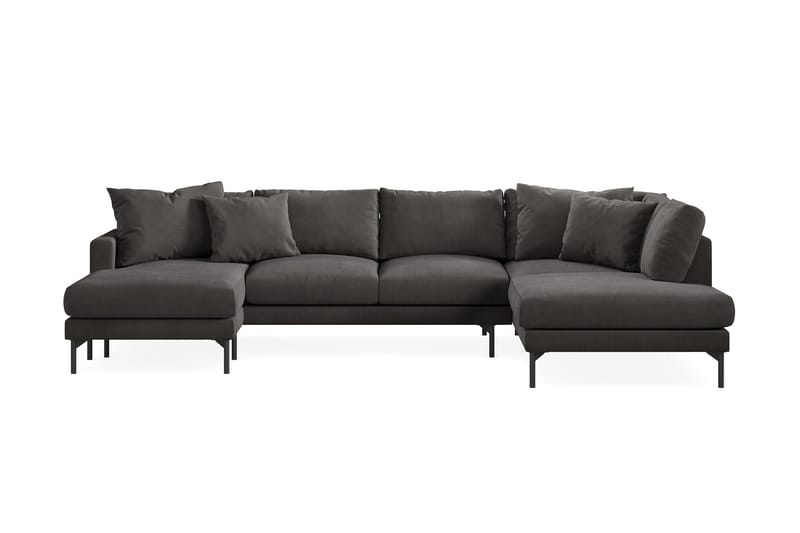 Menard 4-sits Högervänd Stor U-formad Djup Soffa med Divan och Schäslong i Manchester, Mörkgrå