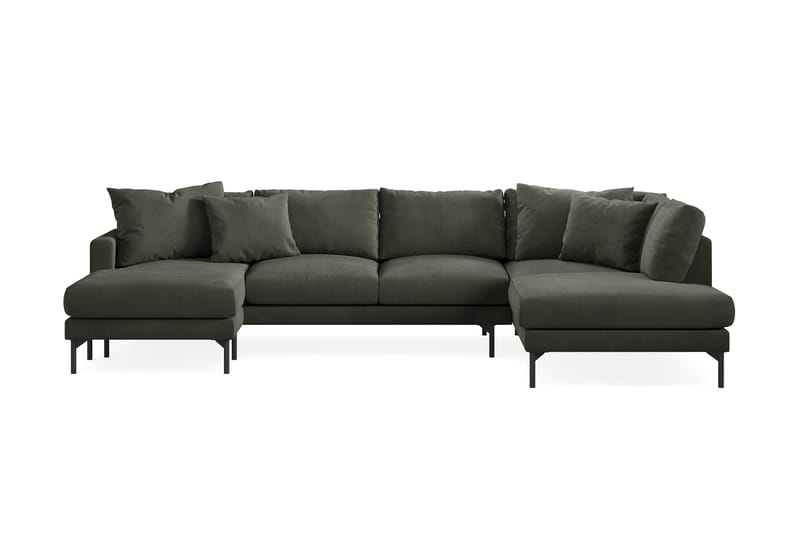 Menard 4-sits Högervänd Stor U-formad Djup Soffa med Divan och Schäslong i Manchester, Mörkgrön