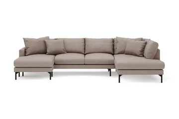 Menard 4-sits Högervänd Stor U-formad Djup Soffa med Divan och Schäslong i Tyg