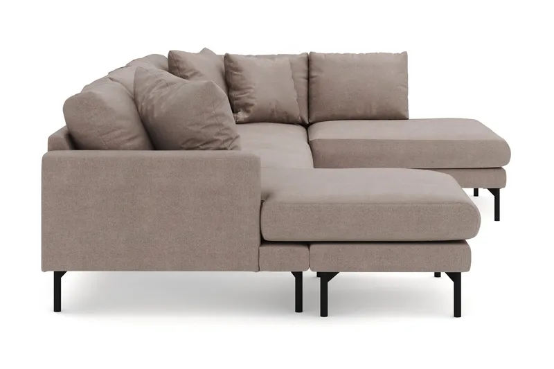 Menard 4-sits Högervänd Stor U-formad Djup Soffa med Divan och Schäslong i Tyg - Brun - Products - Möbler - Soffa - Divansoffa & schäslongsoffa - 4 sits soffa med divan