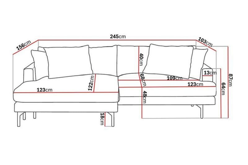 Menard 4-sits Vänstervänd L-formad Divansoffa i Manchester - Grön - Products - Möbler - Soffa - Divansoffa & schäslongsoffa - 4 sits soffa med divan