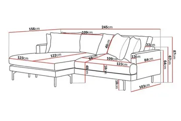 Menard 4-sits Vänstervänd L-formad Divansoffa i Manchester - Grön - Products - Möbler - Soffa - Divansoffa & schäslongsoffa - 4 sits soffa med divan