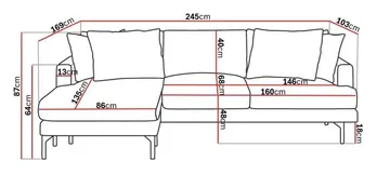 Menard 4-sits Vänstervänd L-formad Djup Divansoffa i Manchester - Greige - Products - Möbler - Soffa - Divansoffa & schäslongsoffa - 4 sits soffa med divan