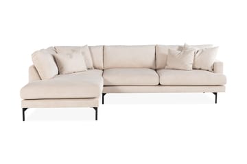 Menard 4-sits Vänstervänd L-formad Schäslongsoffa + Fotpall i Manchester - Beige - Products - Möbler - Soffa - Divansoffa & schäslongsoffa - 3 sits soffa med divan